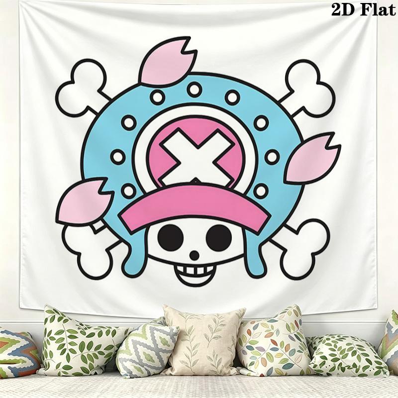 One Piece Tony Tony Chopper Wall Tapestry Aesthetic Wall Hanging Printed Fabric Blanket Decorative Tapestries for Bedroom Living Room Home Decor