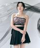 Foriz [Eclat Skirt_Black] Reversible Wrap Flare Mini Skirt