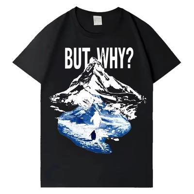 But Why Nihilist Penguin Mountain Graphic Tshrit Unisexs Women Hip Hop High Quality Tshrits Casual Crewneck Short Sleeve Streetwear