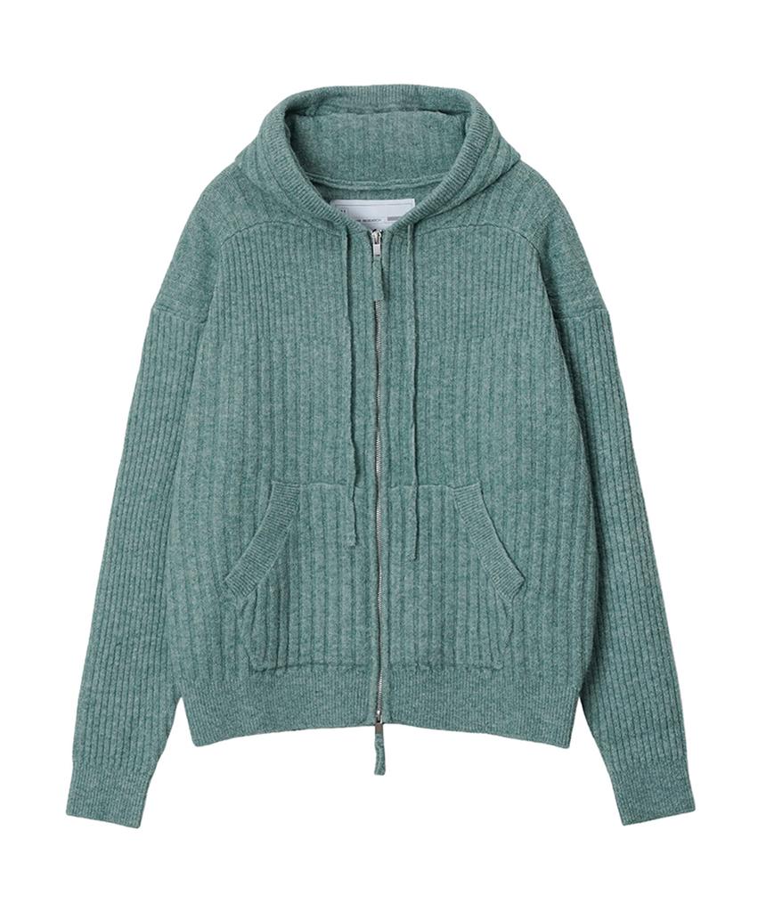 FDR Souffle Varigated Rib Hood Zip Up_Melange Green