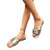 Hot-selling new one-character glossy women's slippers square head solid color sandals slippers