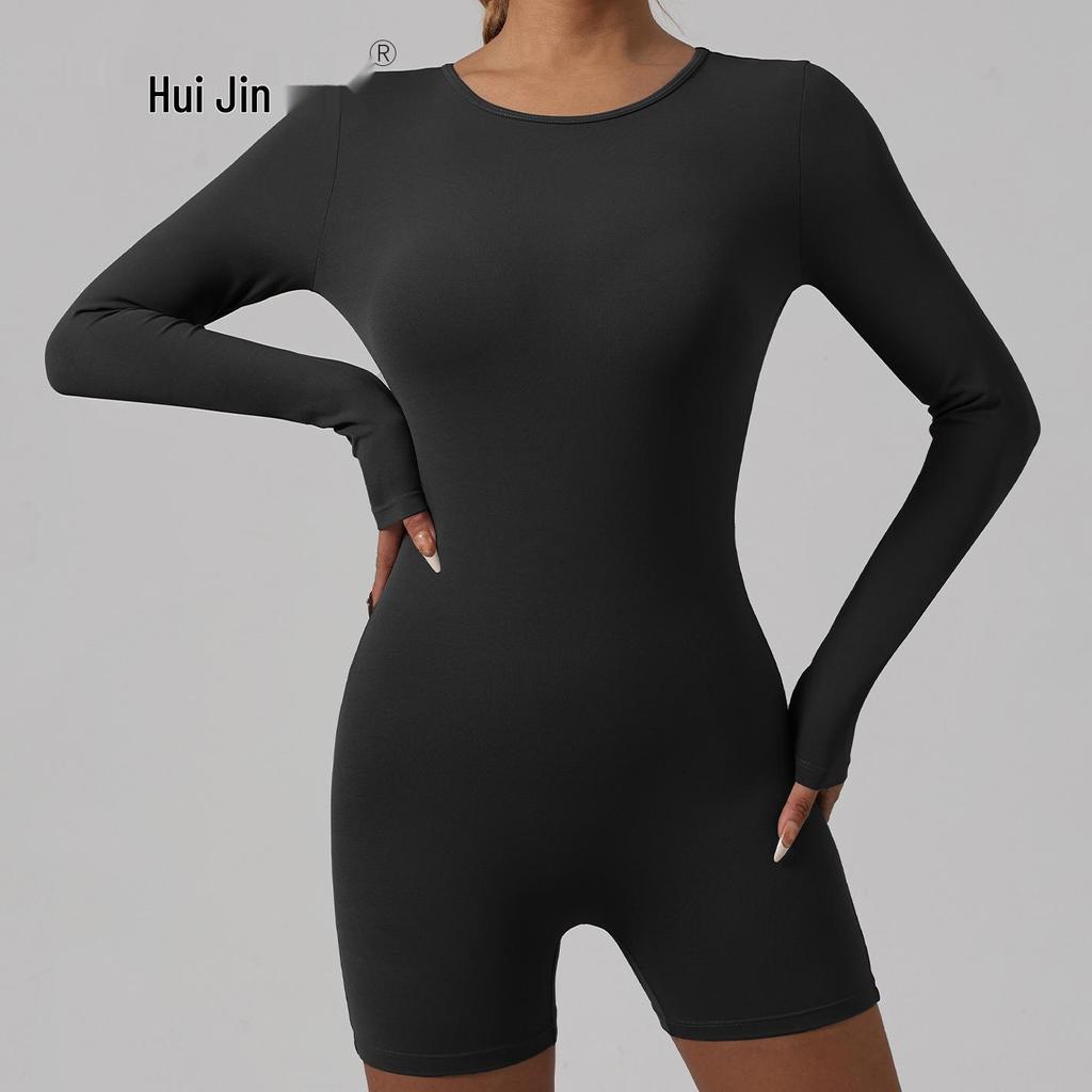Women's Butt-Lifting Nude Yoga Suit - Slimming, Sleeveless, One-Piece Shorts