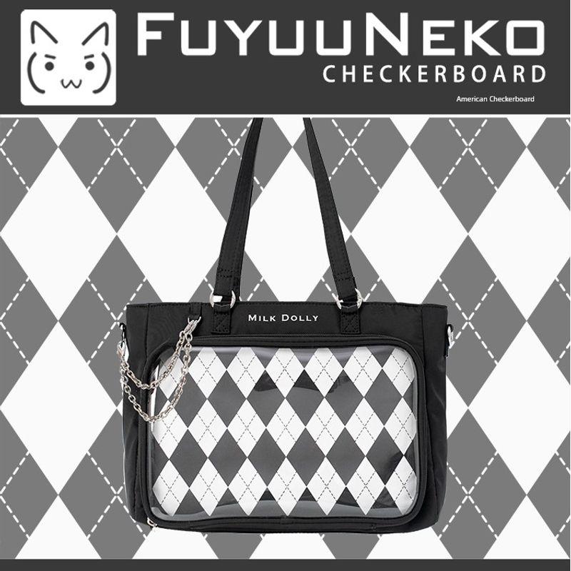 

Floating Cat Lolita American Y2g Satin Cartoon Backpack New black. Upgraded Long Satchel. In stock