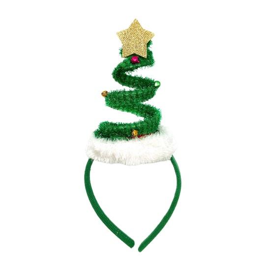Weihnachts-Stirnband Spiraldesign Glitzer Stern Deko Sicherer Halt Haarreif Feiertags-Stirnband Weihnachtsfeier-Accessoire