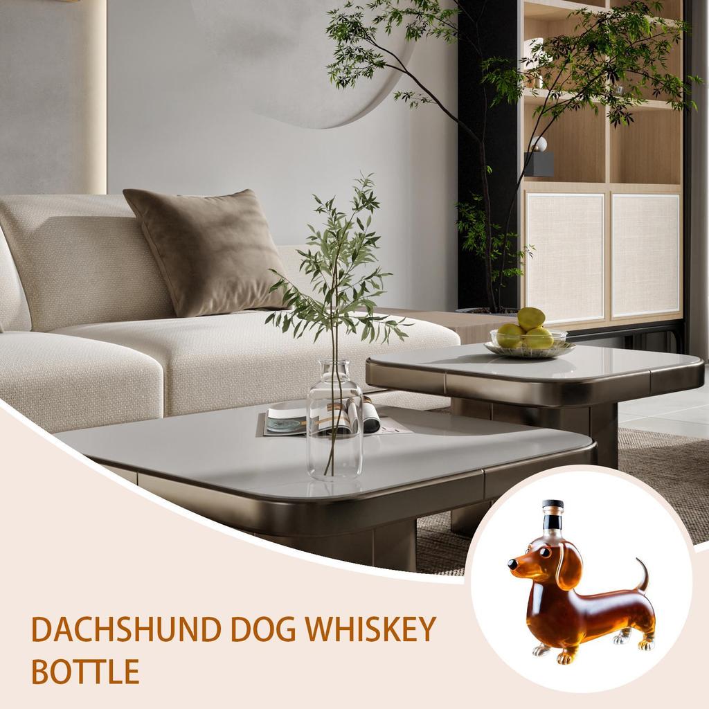 Creative  Dachshund-Shaped Alcohol Bottle Glass Wine Bottle Whisky Wine Crystal Cup Transparent Drinking Drinkware Bar Set