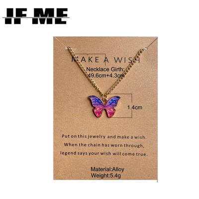 Collier pendentif papillon coloré d'été pour femmes, chaîne de clavicule, nouveau Design à la mode, bijoux cadeau de fête