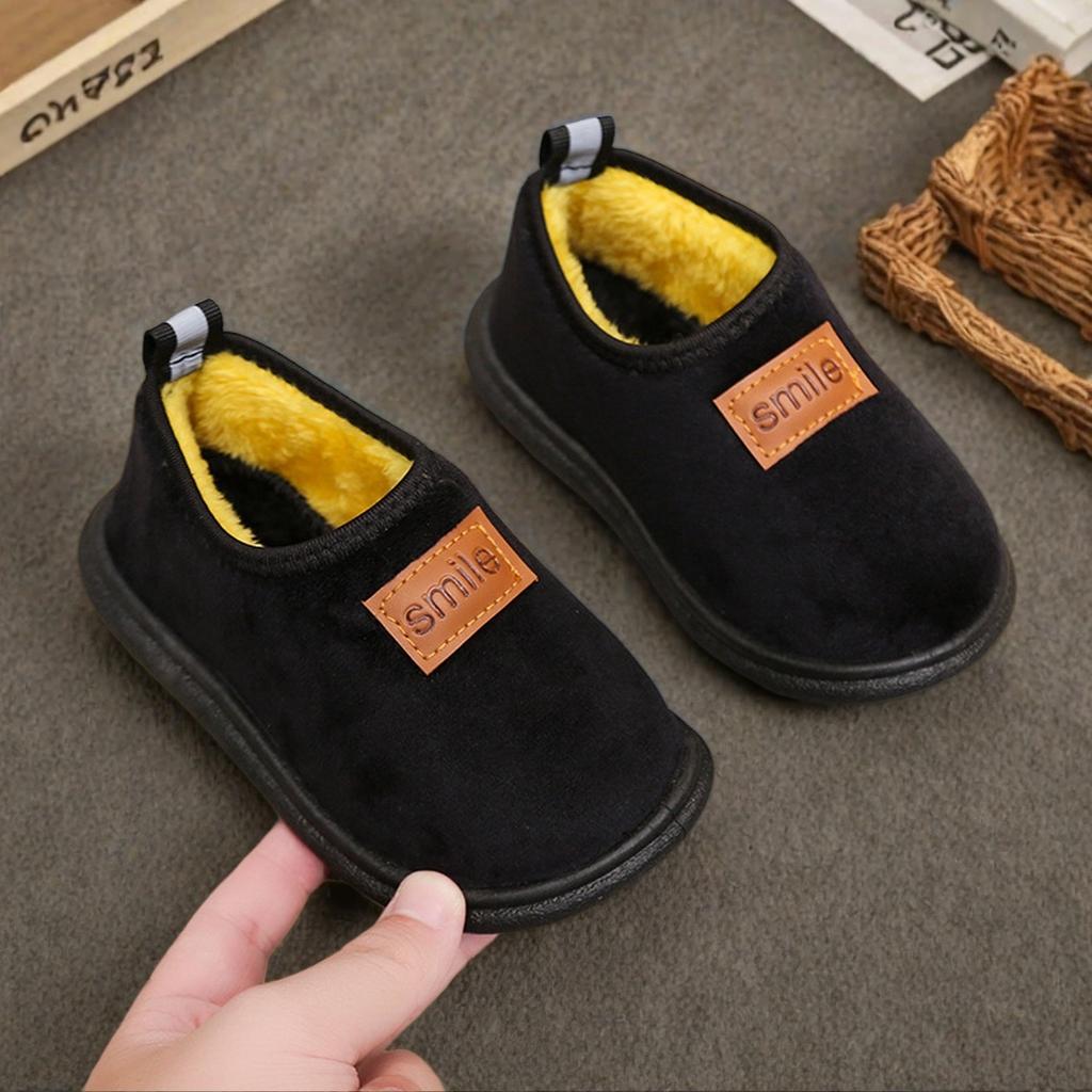 Children's cotton shoes bag head slippers winter velvet soft sole classmates indoor cute children's cotton slippers home cotton shoes