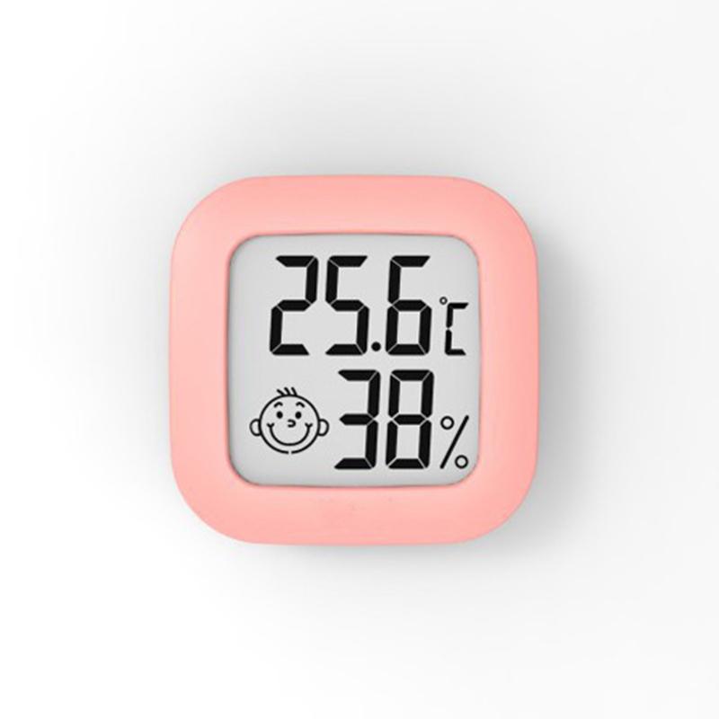 

Мини-комнатный термометр с ЖК-цифровым гигрометром, датчиком термометра розовый