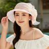 Flower Decor Dotted Print Bucket Hat Wide Brim Beach Hat Fashion Fisherman Hat Summer