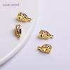 18K Gold Plated Droplet Shape Pendant Bail Connector,Brass Inlaid Zircon Spacer Bead Hanger For Fashion Jewelry Making Findings