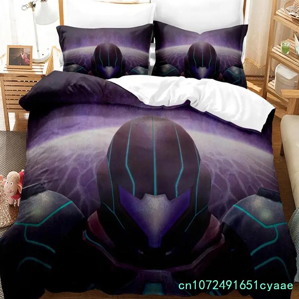 Set Biancheria da Letto Metroid Prime Corruption per Bambini e Bambine, Matrimoniale, Singolo, Federa, Lenzuolo, Letto, Bambini, Adulti, Moda, Tessile per la Casa