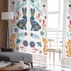 Easter Bunny Floral Boho Tulle Curtains for Living Room Sheer Curtain for Bedroom Kitchen Blinds Voile Curtains