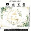 2D Flat Gold Glitter Oh Baby Banner Green Eucalyptus Gender Neutral Party Background Cloth