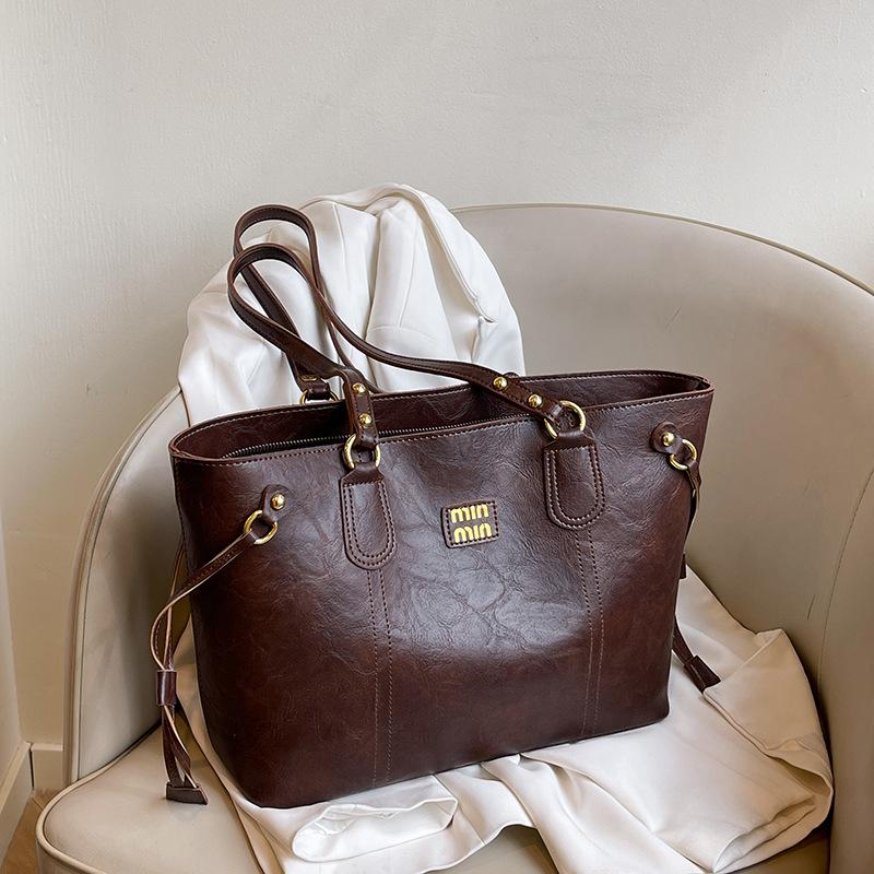 

Ретро Сумка-тоут для поездок за границу: Вместительная универсальная женская сумка через плечо на осень/зиму One Size коричневый