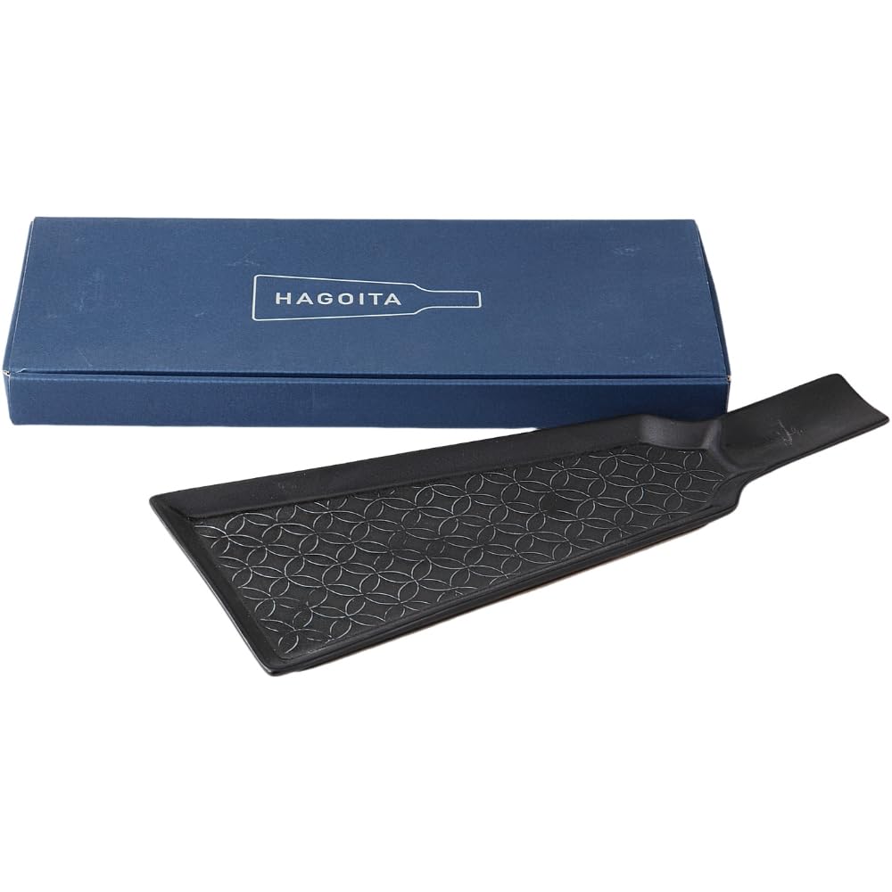 

HAGOITA Medium W x D x 2cm Mino Ware Made in Japan Ale-net Plate, Black, 35.8cm 15.3cm H, Porcelain, чёрный