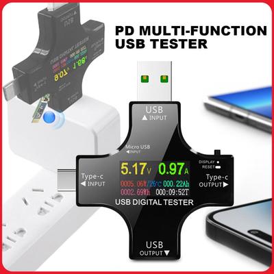Type-C USB Tester Type-C PD DC Digital Voltmeter Color Digital Display Ammeter Detector Power Bank Voltage USB Current Tester