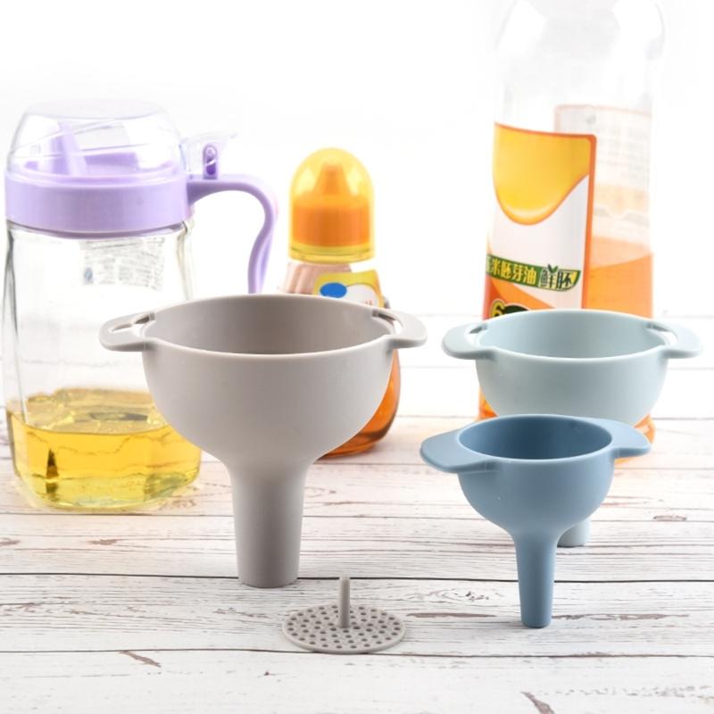 4 in 1 Funnel Multiuse Small Kitchen Funnel with Removable Strainer Plastic Funnel for Filling Water Bottle Liquid