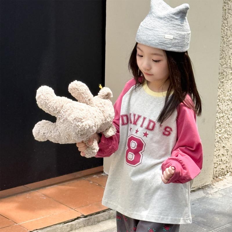 Korean Style Solid Color Round Neck Long Sleeve T Shirt For Toddler Boys Girls