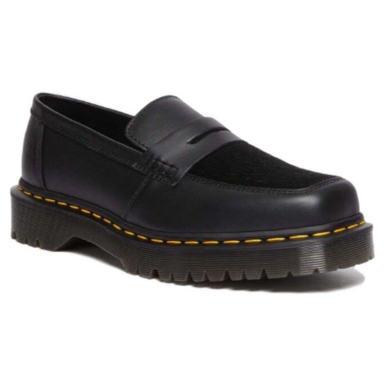 Dr. Martens Pny Other Thick Sole Round Toe Casual Shoes Women Shoes Black Yellow 31303001