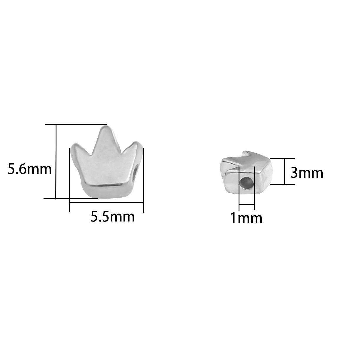 

100 шт./пакет CCB Золотий Срібний Колір Зірка Квітка Корона Метелик Серце Намистини Підвіски Розпірні Акрилові Намистини Виготовлення ювелірних виробів DIY Шарм Намистини 5.6*5.5mm срібний