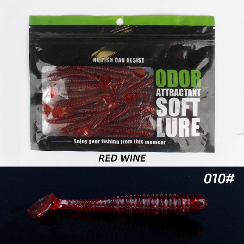 

Нарезной Т-хвост Вкус креветки Рыбалка Мягкая приманка 30 шт. Рыбалка Поддельная приманка 7.5cm