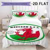 Wrexham AFC Pattern Bedding Uilt Set Uilt Cover Pillowcase Home Decoration Birthday Gift (1 * Duvet Cover + 2 * Pillowcase Without Core)