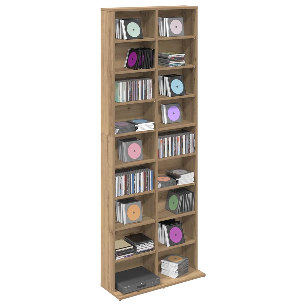 CD Rack Artisan Oak 65 x 23.5 x 175 cm Wood Material