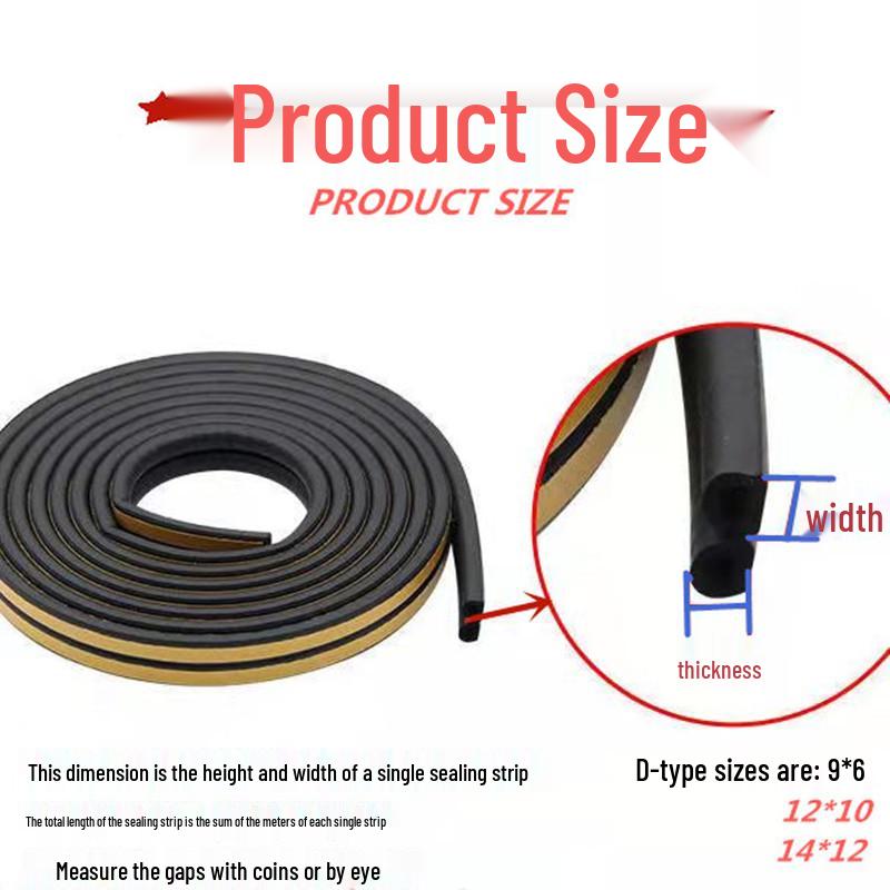 D-Type Self-Adhesive Foam Seal Strip for Doors and Windows
