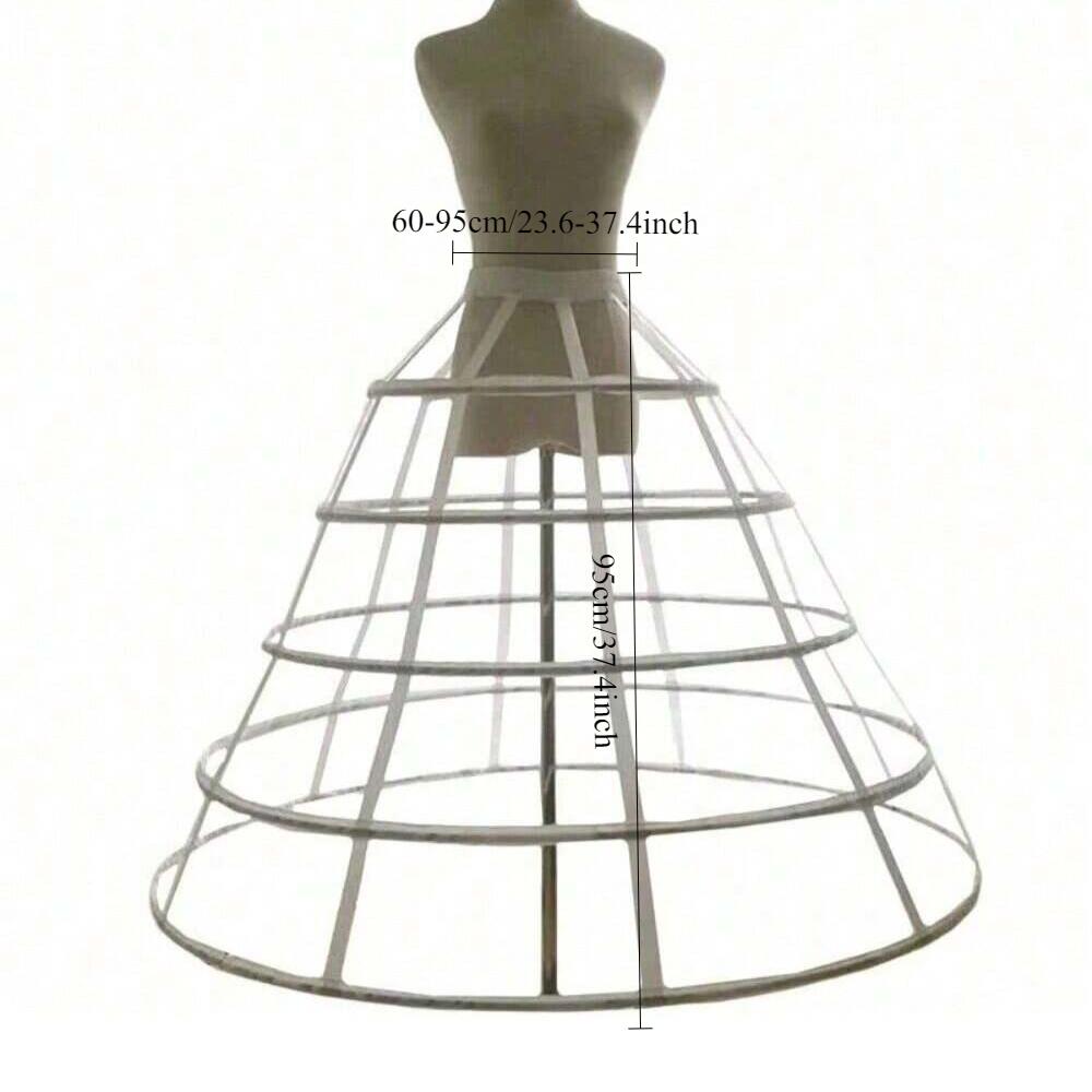 Mädchen 3 Reifen Krinoline Käfig Bustle Unterrock Damen Verstellbare Pannier für Kleid abnehmbare Schleppe Hochzeitsrock Krinoline BAUMWOLLE