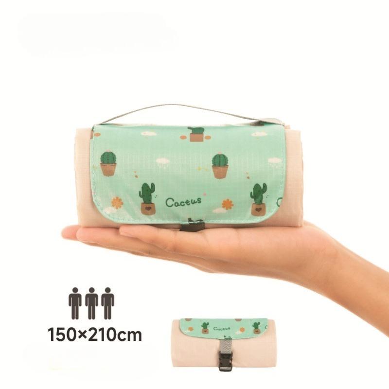 

New Outdoor Portable Picnic Mat Pocket Floor Mat Sandproof Waterproof Moistureproof Campsite Cloth Picnic Grass Mat Beach Cloth бежевий