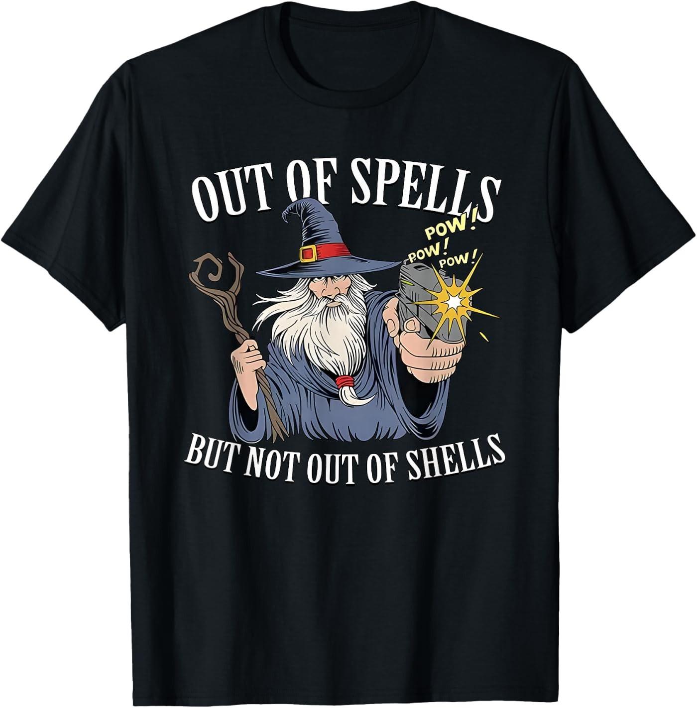 Out of Spells But Not Out of Funny Shells Witch Saying Quote T- Unisex T-Shirt XL