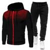 Polka Dot Men's Sportswear Set with Zip Hoodie and Sweatpants