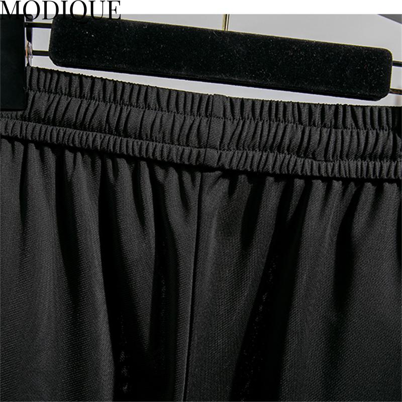 MODIQUE Jaro Léto Nadměrná velikost Nové Ženy Volné Ležérní Bavlna Rovné Dlouhé Kalhoty Tepláky Dámské Všestranné Základy Široké nohavice Délka ke kotníkům