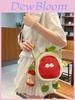 Nylon Watermelon Crossbody Bag For Casual Wear With Zipper Closure And Inner Pocket