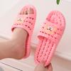 Fashion Smile Summer Non-slip Massage Flat Slippers Cartoon Bear Bathroom Leakage Slippers Unisex Injection-molded Shoes Casual Slippers
