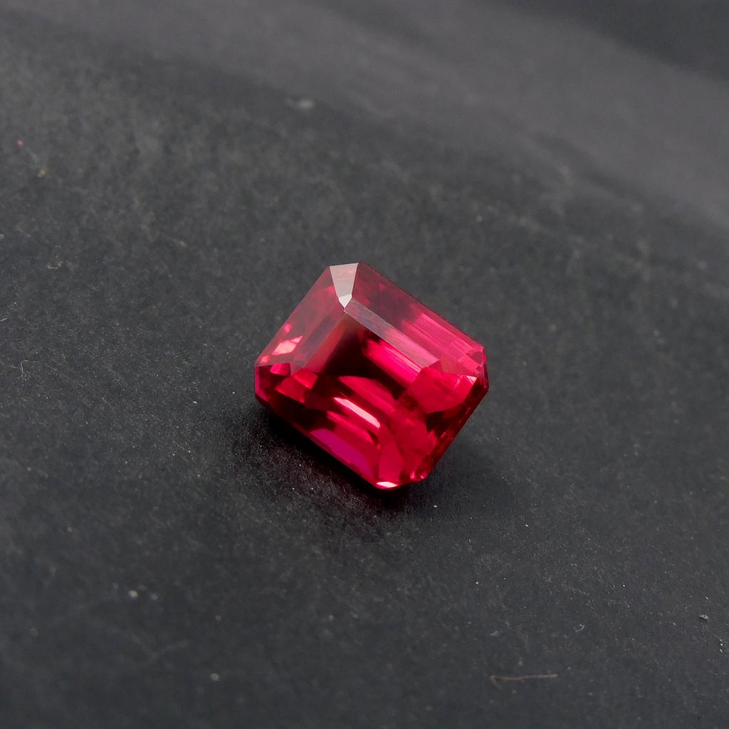 Beautiful CERTIFIED 5.45 Ct Natural Emerald Cut Red Ruby Enhanced Loose Gemstone P-4707-Ra