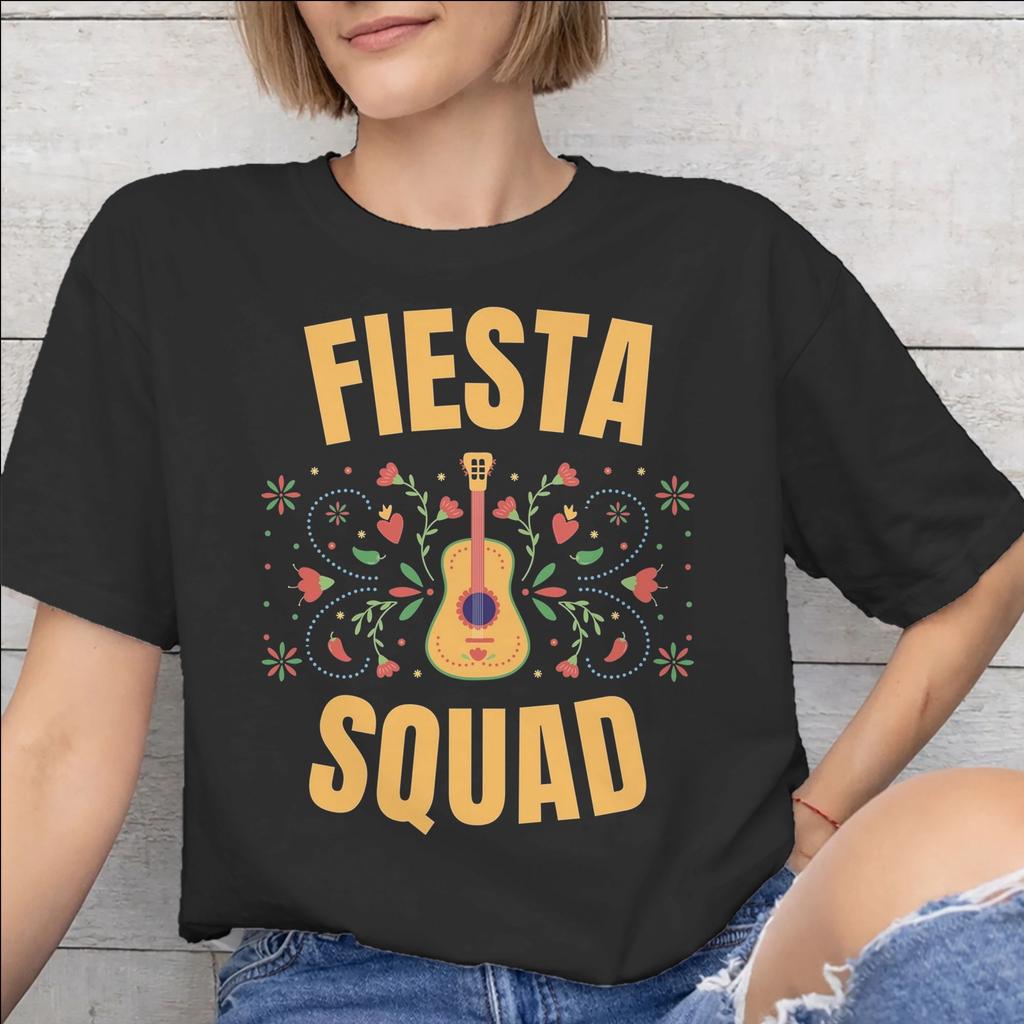Fiesta Squad Cinco De Mayo New Arrival T Shirts Unisex Unisex Pure Cotton Tee Shirt Clothing