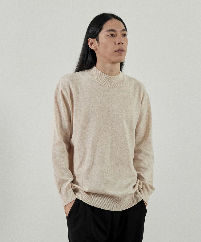 Analog Mood-Like Semi-Half Turtleneck Knit (Beige)