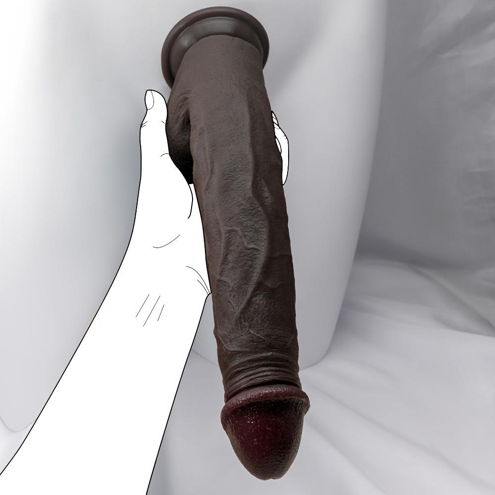 Consolador gigante de silicona realista de 28 cm | Pene falso grueso y negro con ventosa | Estimulador del punto G para mujeres | Juguete para adultos de alta calidad