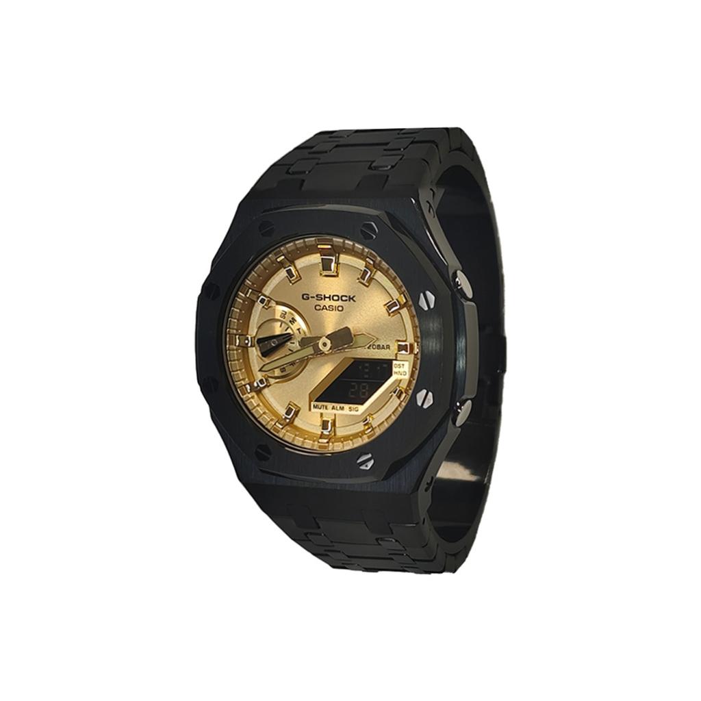 Casio Men Liquid Crystal,Analog Dual Display Series 44mm Gold Watch GA-2100GB-1A(Watch3--)