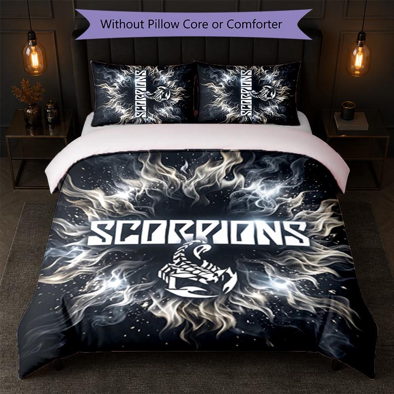 Scorpions Print 3Pcs Bedding Set Duvet Cover With Two Pillowcases Soft Bed Linen For Household Bedroom