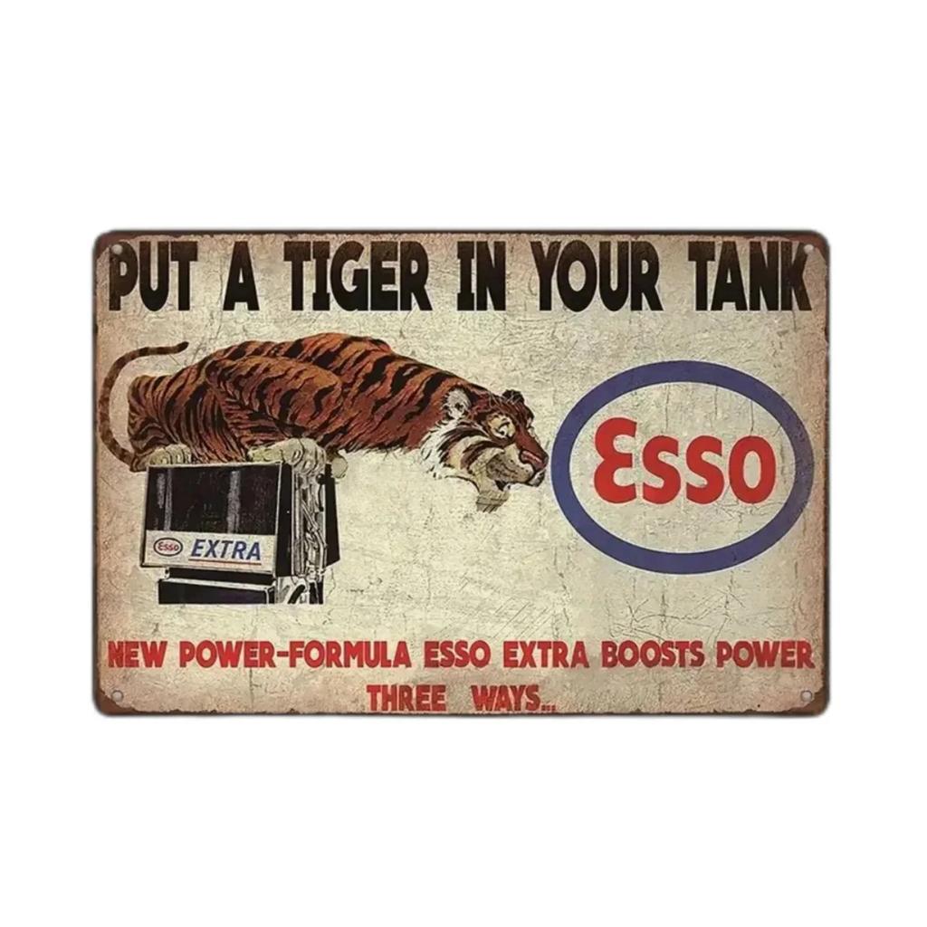 Retro Vintage Gassmotorolje Metallskilt Morsom Plakett Veggkunst Plakater Dekor for Garasje Kafé Bar Pub Mannshule Veggdekorasjon