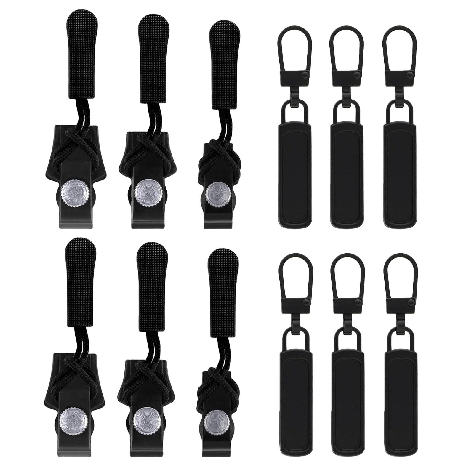 

12 Pieces/Set Replacement Zippers Set Quick Instant Zippers Pullers 3 Size Zippers Repair Kits Zippers Replacement Part