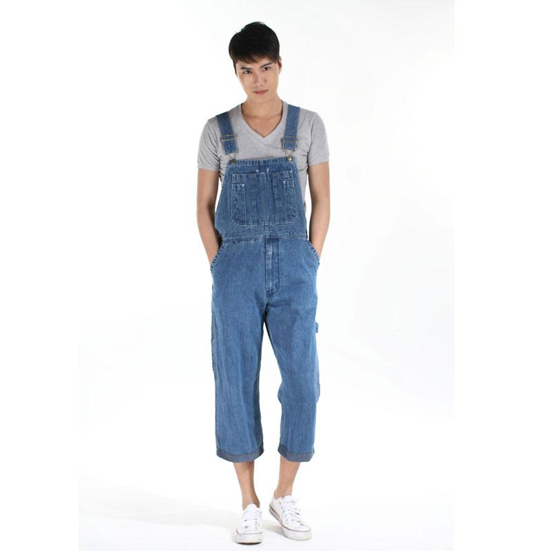 

Мужские шорты-комбинезон большого размера с ремешками Прямые брюки Голубые джинсы Мужские джинсовые шорты 50 синий