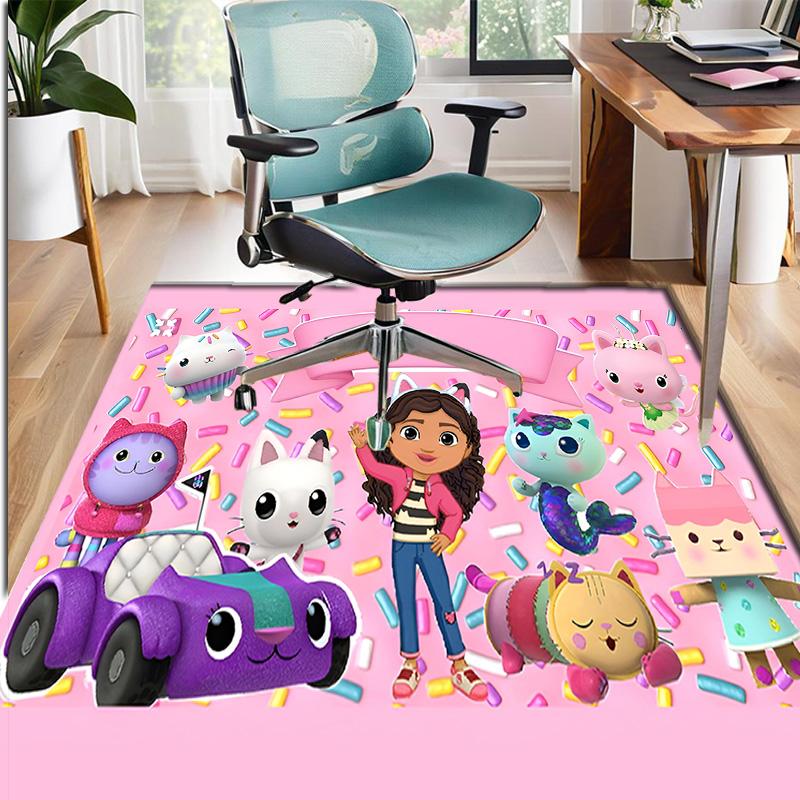 Gabby's Dollhouse Pattern Rug, Indoor/Outdoor Mat, for Picnic, Gameroom, Bedroom, Office, Living Room, Home Decor Carpet, Birthday Gift