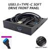 Durable USB3.0+Type C Floppy Drive Panel Long Lasting Suitable for 5.25inch Computer Chassis Hard Drive Installation