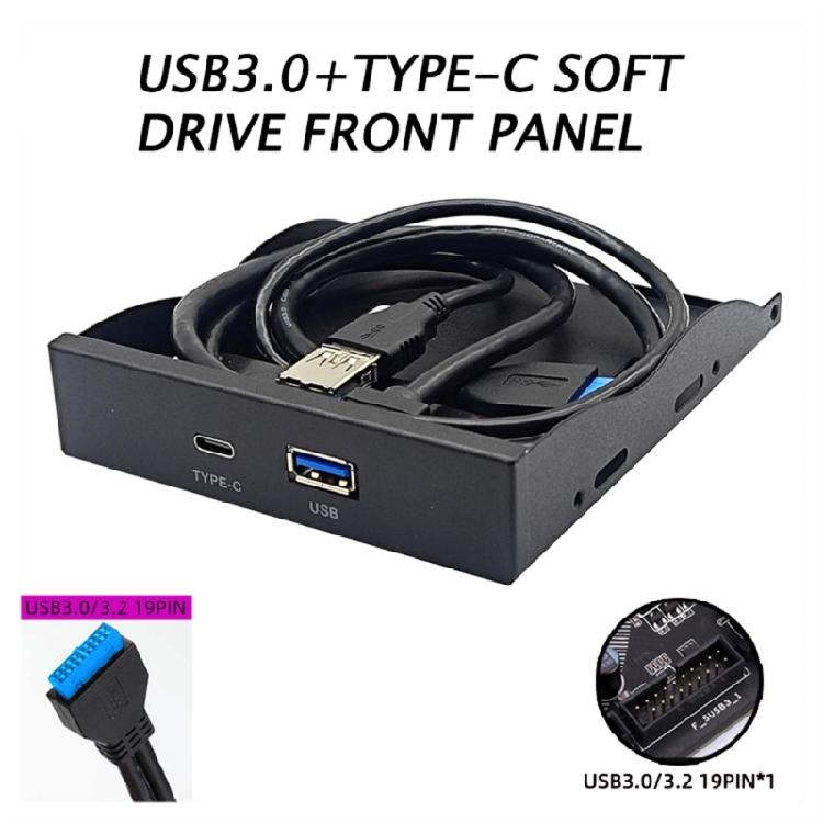 Durable USB3.0+Type C Floppy Drive Panel Long Lasting Suitable for 5.25inch Computer Chassis Hard Drive Installation