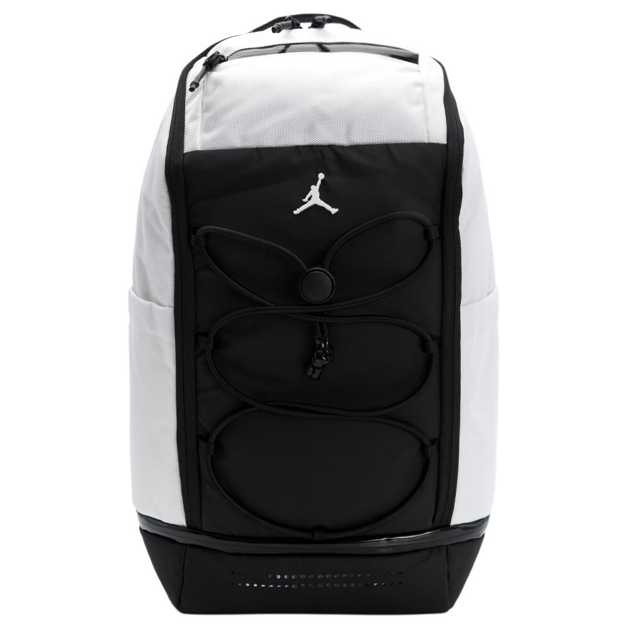 Jordan 32L Fashion Simple Zipper Closure Polyester Backpack Unisex backpack Black White JD2533003AD001 Black & White