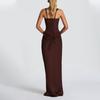 Ladies' Casual Slim Fit Fishbone Desire Suspender, Hip Hugging Dress, Long Skirt