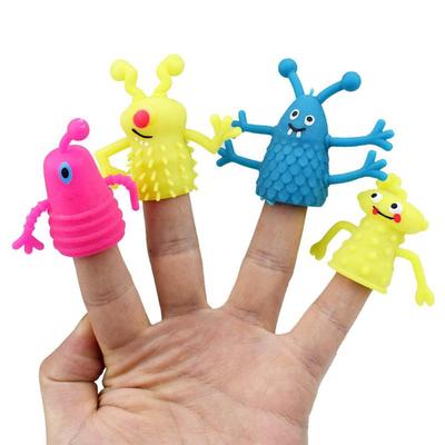 4Pcs/Set Novelty TPR Plastic Cute Expression Hand Puppets Children Kids Finger Puppets Toy